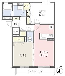 カーサビアンカ 1SLDKの間取図画像