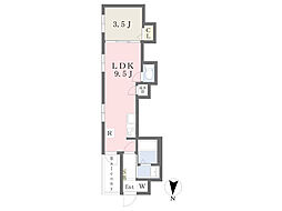 CINQ南巽 1LDKの間取図画像