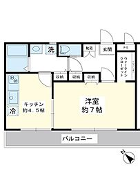ペアハウス浦安 2階1DKの間取り