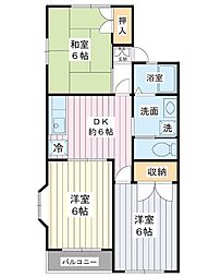 レジデンスM.Y 3DKの間取図画像
