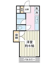 グリーンロードハイツ 1Kの間取図画像