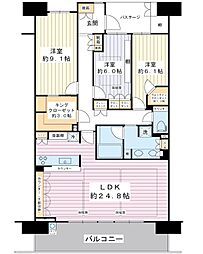 パークシティ東京ベイ新浦安SolB棟 3LDKの間取図画像