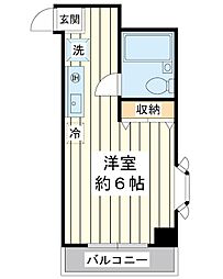 メゾン・クレール ワンルームの間取図画像