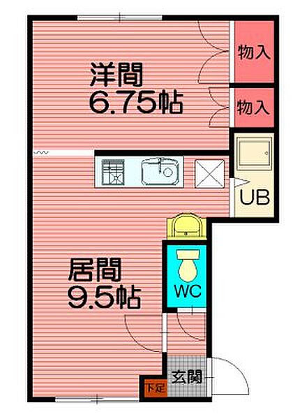 ガルシア 201｜北海道旭川市豊岡十一条３丁目(賃貸アパート1LDK・2階・33.75㎡)の写真 その2