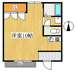 リドーヴェール ワンルームの間取図画像