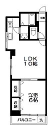 浅賀マンション 1LDKの間取図画像