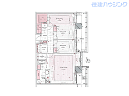 ブランズタワー芝浦 3LDKの間取図画像