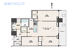 ザ・パークハウス晴海タワーズクロノレジデンス 3LDKの間取図画像