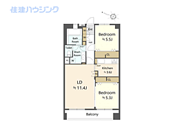 市ヶ谷見附ハイム 2LDKの間取図画像