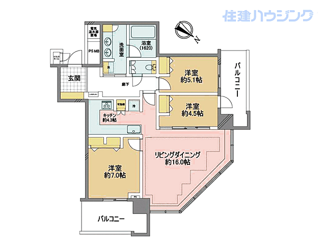 間取り ライオンズタワー月島 18階/-