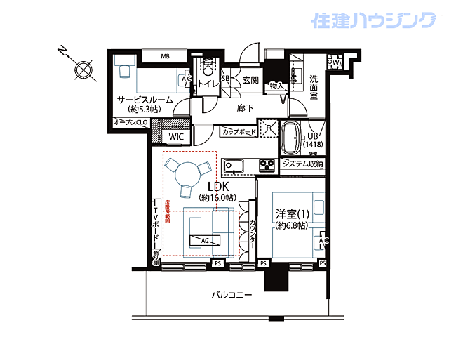 間取り クロスエアタワー 28階/-