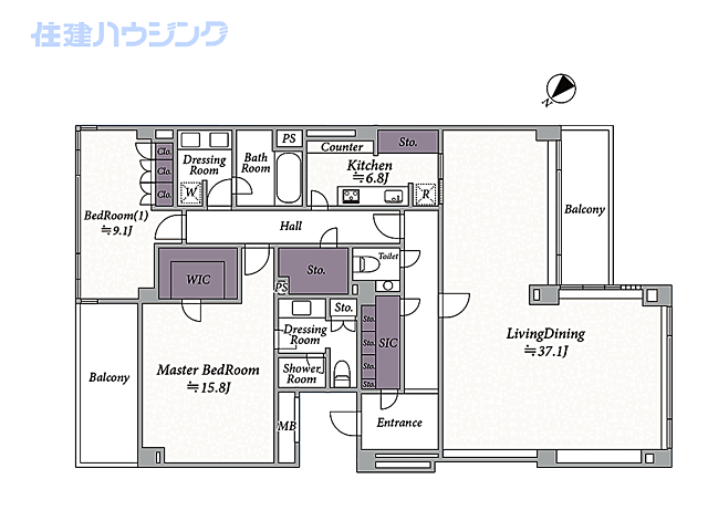 間取り 白金ハウス 2階/-