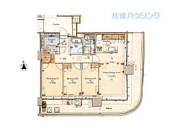 HARUMI FLAG SEA VILLAGEA棟 3LDKの間取図画像