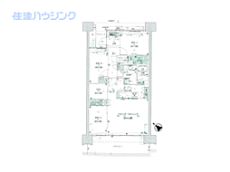 HARUMIFLAGPARKVILLAGEA棟 3SLDKの間取図画像