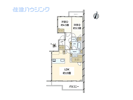 2LDK 間取り