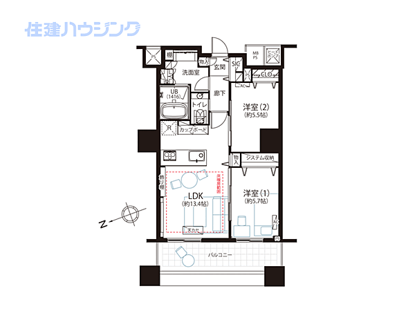 間取りを拡大表示