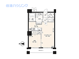 パークタワーグランスカイ 1LDKの間取図画像
