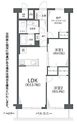 恒陽戸塚マンション 2LDKの間取図画像