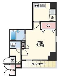 アフェクシオン日本橋人形町 1Kの間取図画像