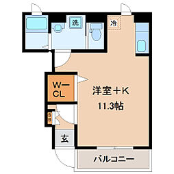 ベル小田原 ワンルームの間取図画像