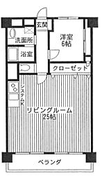 ユニハイム土佐堀 1LDKの間取図画像