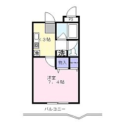 ディアハイム鴻池 ワンルームの間取図画像