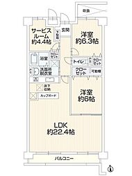シティコーポ植田A棟 3SLDKの間取図画像