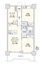 ナイスアーバン川崎駅前通り 2SLDKの間取図画像