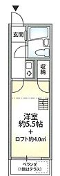 エメラルドハウス 1Kの間取図画像