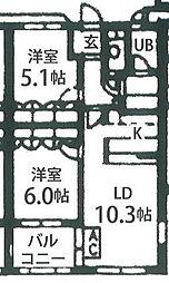 KDビルNo.4 2LDKの間取図画像