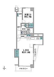 鵠沼フラワーマンション 1LDKの間取図画像