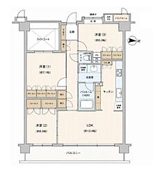 クリオ大師公園南壱番館 3LDKの間取図画像