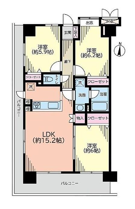 3LDK 間取り