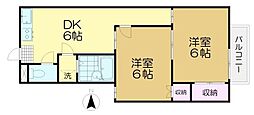 カーサ・ピイノ 2DKの間取図画像