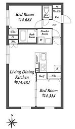 SOLASIA residence世田谷代田 1SLDKの間取図画像