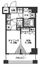 日神横浜ビル日神デュオステージ馬車道 1DKの間取図画像