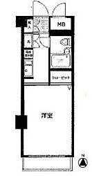 朝日プラザ妙蓮寺 ワンルームの間取図画像