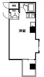 スカイコート西横浜第6 ワンルームの間取図画像