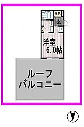 ライオンズマンション横浜反町 ワンルームの間取図画像
