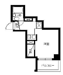スカイコート川崎5 ワンルームの間取図画像