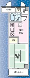 ハイラーク本牧 1DKの間取図画像