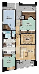 リシェ横浜山下公園 3LDKの間取図画像