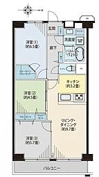 横浜大口ハウス 3LDKの間取図画像