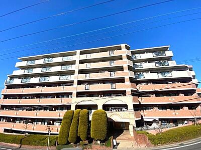 外観：バルコニーから富士山の山頂を望めます（天候による）。周囲の空が大きく広がる良好なロケーションに位置し、住戸全体に陽光がしっかりと届く爽やかな佇まいです。