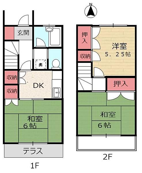 ヴィレッジ弐番館 6｜埼玉県三郷市彦糸１丁目(賃貸テラスハウス3K・--・50.00㎡)の写真 その2