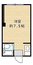 学園ハイツ ワンルームの間取図画像