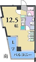 アルトジャルダンII 3階ワンルームの間取り