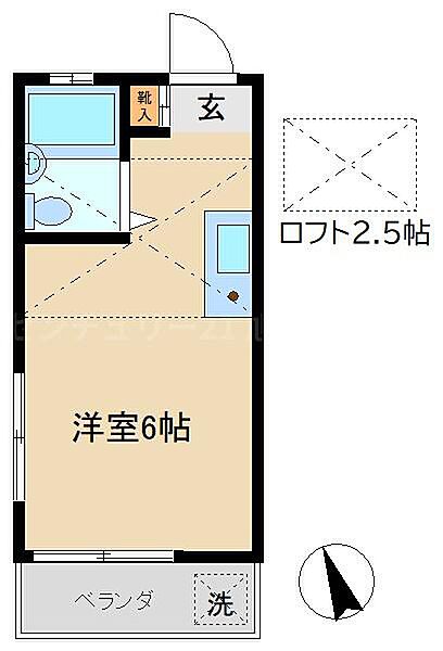 ハイツヤチダ 205｜東京都調布市国領町７丁目(賃貸アパート1R・2階・13.52㎡)の写真 その2