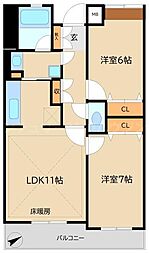 プラム12 2LDKの間取図画像