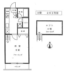 アークハイツ 1Kの間取図画像